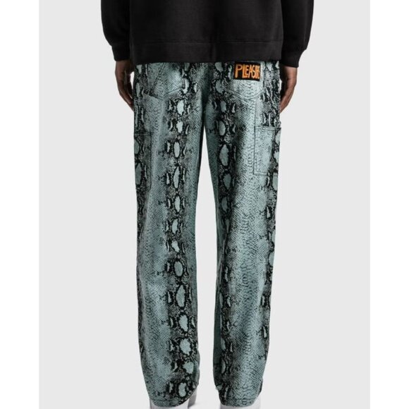NWT PLEASURES ZION SNAKE DOUBLE KNEE WORK CARPENTER PANTS 34